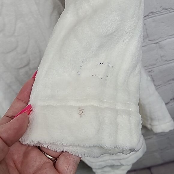 DREAM Ivory Sequin Fuzzy Robe Girls XL 14/16 Faux Fur Fleece Sleepwear Bathrobe - Picture 9 of 14